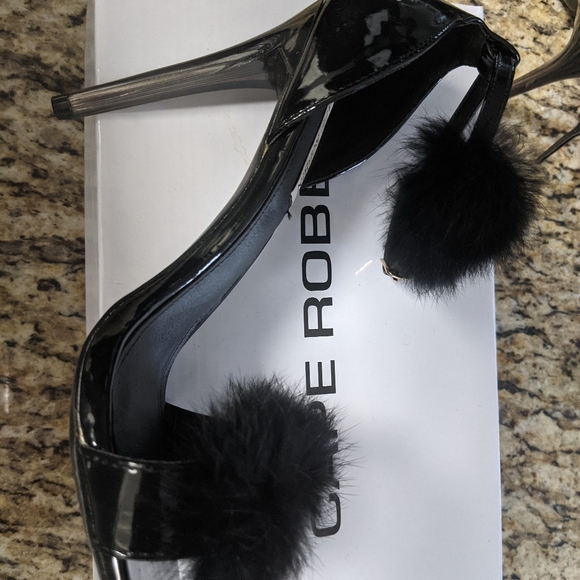Cape Robbin Black Pom Pom Heels - Picture 1 of 5